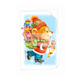 Зимна двойна картичка 0984 1-ZD-0984