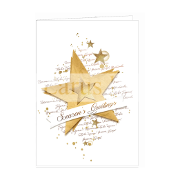 Коледна и новогодишна картичка със златна звезда 1-ZD-0988