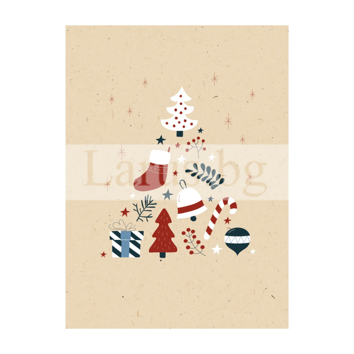 Зимна двойна картичка 1121 1-ZD-1121