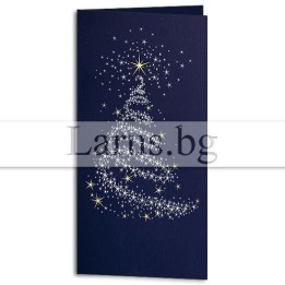 Луксозна коледна картичка 0981 - Златно и сребърно фолио