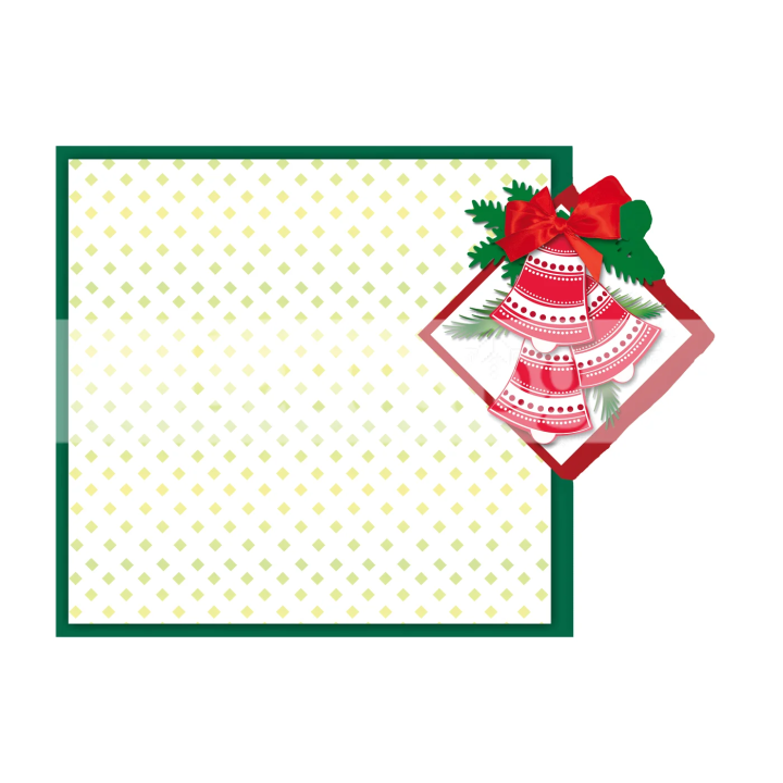 Коледна картичка 1140 с камбанки и червено фолио