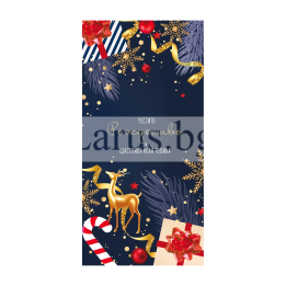 Коледна и новогодишна картичка ZD-1150 с елен и златен ефект