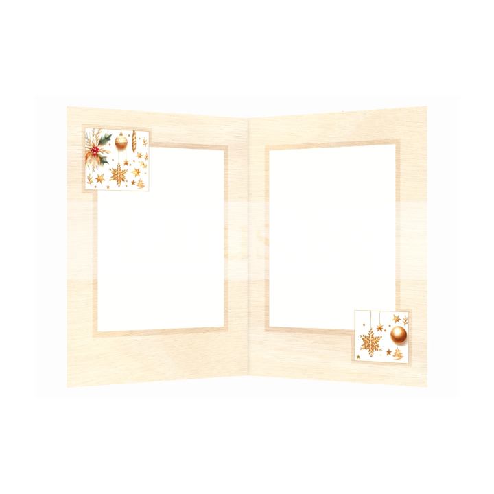 Коледна картичка 1-ZD-1214 с дървесен дизайн и златно фолио