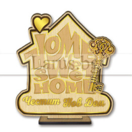 Поздравителен 3Д дървен сувенир - "Честит Нов Дом!" 0121