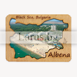 Магнитен сувенир Албена с дървена рамка - 12-mdAL-0001