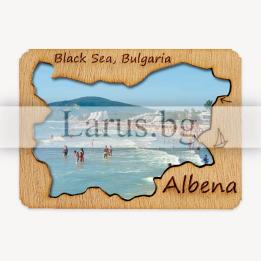 Магнитен сувенир Албена с дървена рамка - 12-mdAL-0002