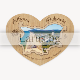 Магнитен сувенир Албена с дървен елемент - 12-mdAL-0025