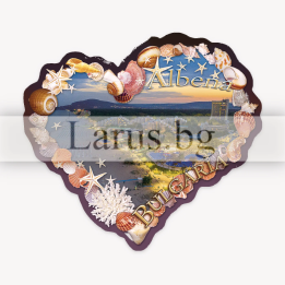 Магнитен сувенир Албена - Сърце с раковини