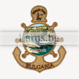 Магнитен сувенир Балчик - котва и рул от МДФ