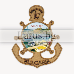 Магнитен сувенир Балчик - Котва и корабен рул