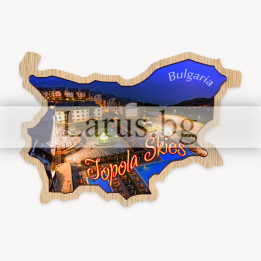 Дървен магнитен сувенир Topola Skies, България - 12-mdBA-0017