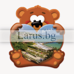 Магнитен сувенир Балчик - Мече със сърце