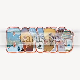 Магнитен сувенир Банско - дървен магнит за хладилник