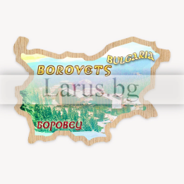 Дървен магнитен сувенир Боровец - България