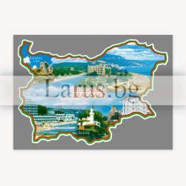 Пощенска картичка Българско Черноморие - Карта на България