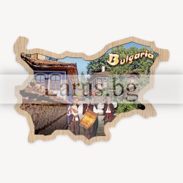 Дървен магнитен сувенир - Карта на България | 12-mdBG-0019