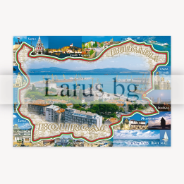 Пощенска картичка Бургас - Колаж със забележителности