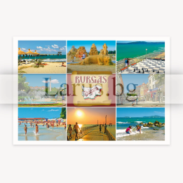 Пощенска картичка Бургас - Изгледи от Черноморието