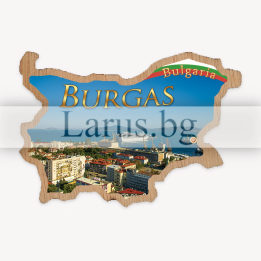 Магнитен сувенир Бургас - Карта на България