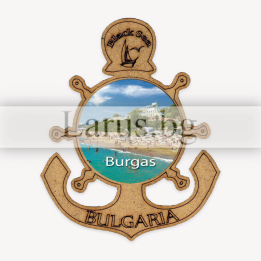 Магнитен сувенир Бургас – Котва и корабен рул | Сувенири от България