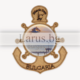 Магнитен сувенир Бургас – Котва с морски изглед