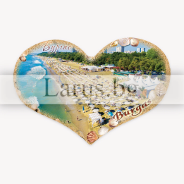 Магнитен сувенир Бургас - сърце | Сувенири от Черноморието