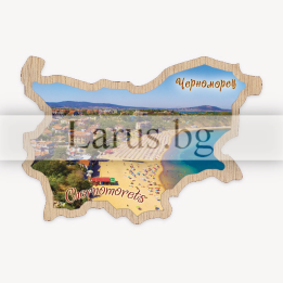 Магнитен сувенир Черноморец - Карта на България
