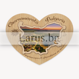 Магнитен сувенир Черноморец - Дървено сърце