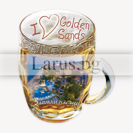 Магнитен сувенир Златни пясъци - бирена халба | Сувенири от България