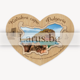 Дървен магнитен сувенир Калиакра - 12-mdKK-0006