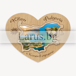 Магнитен сувенир Китен с дървен елемент - 12-mdKI-0022