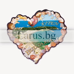 Магнитен сувенир Китен, България - Сърце с миди