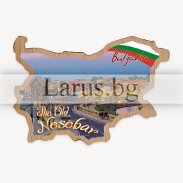 Магнитен сувенир Несебър - Карта на България