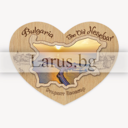 Дървен магнитен сувенир Старият Несебър - 12-mdNE-0051