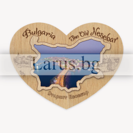 Дървен магнитен сувенир „Старият Несебър“ - 12-mdNE-0052