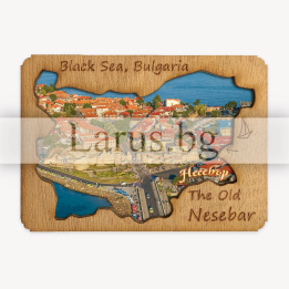 Магнитен сувенир Несебър - дървен сувенир от България