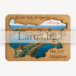 Дървен магнитен сувенир Несебър - 12-mdNE-0056