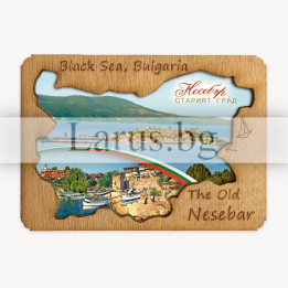 Дървен магнитен сувенир Несебър - 12-mdNE-0057