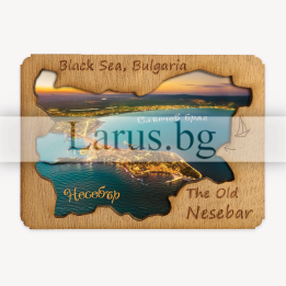 Магнитен сувенир Несебър - Дървен магнит за хладилник