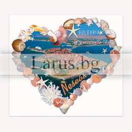 Пощенска картичка Несебър - сувенир с форма на сърце
