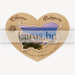 Магнитен сувенир Обзор - Miramar & Reina del Mar | Дървен магнит