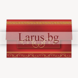 Тройно сгъваема червена картичка със златен печат - 1-PD-0124