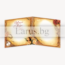 Картичка за рожден ден с винтидж дизайн и рози - 1-PD-0456