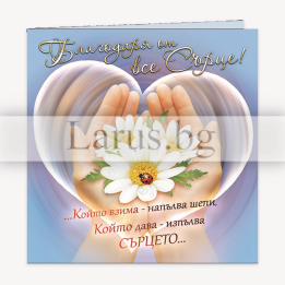 Поздравителна картичка „Благодаря от все сърце“ - ПД 0517