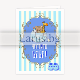 Поздравителна картичка за новородено момченце - ПД 0576