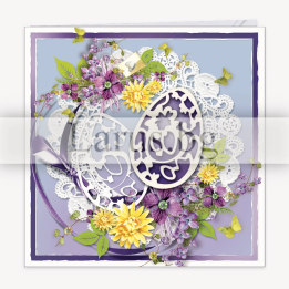 Луксозна великденска картичка с цветя и яйца | 1-PD-0595