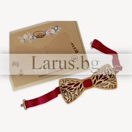 Луксозна картичка за рожден ден с дървена папийонка - PD-0678