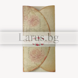 Луксозна картичка-плик "Честит празник" с рози - 1-PD-0741