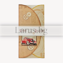 Оригинална картичка с червена ретро кола ПД 0742