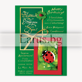 Картичка за рожден ден „Сред природата“ с 3D калинка - 1-PD-0771